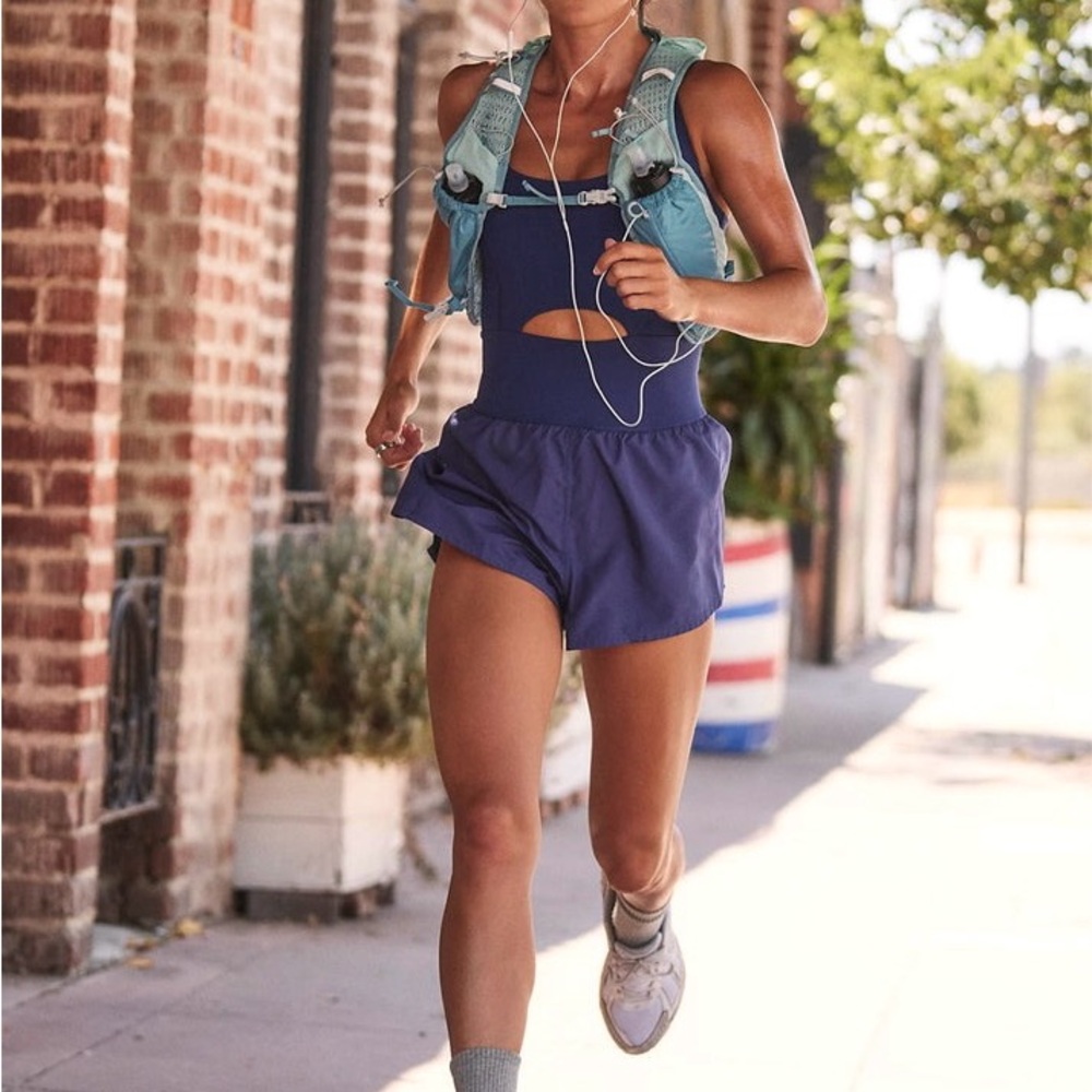 Free People Righteous Runsie Romper Athletic Size Large Blue - Picture 3 of 16